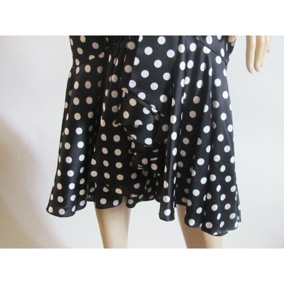 Women's Skirts Designer Caroline Constas Polka Dot Rushed Fluted Hem Silk Skirt - Picture 10 of 11
